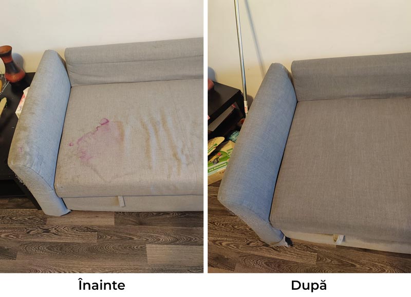 Curățare canapea textilă înainte și după în Bacău - Nou din Nou